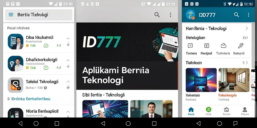 Tampilan antarmuka aplikasi ID777 yang modern dan informatif.