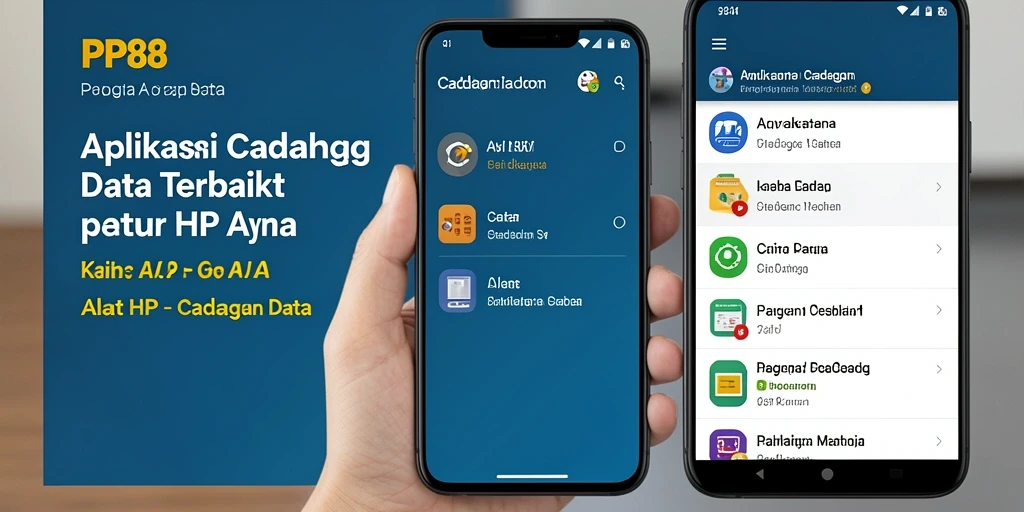 Antarmuka pengguna PP88 dengan fitur Cadangan Data yang intuitif.