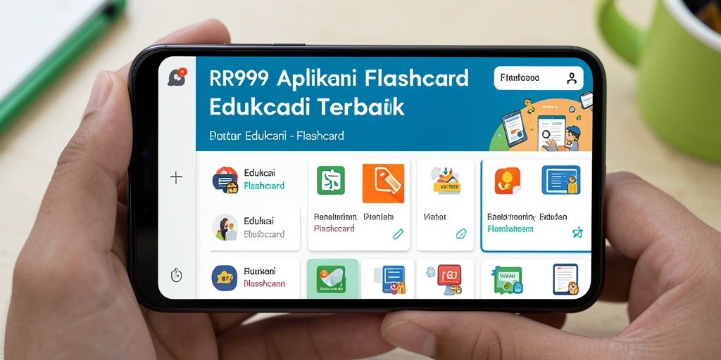 Tampilan antarmuka aplikasi Flashcard RR999 yang modern dan fungsional.