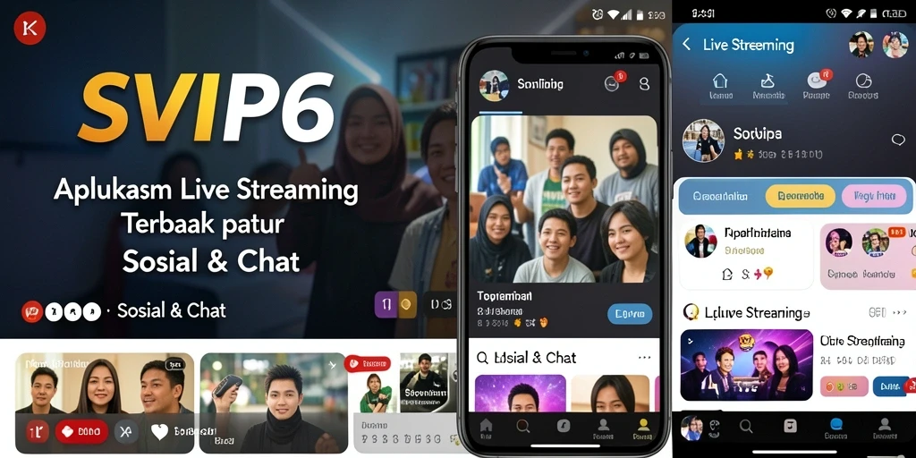 Tampilan antarmuka SVIP6 yang menarik saat Live Streaming.