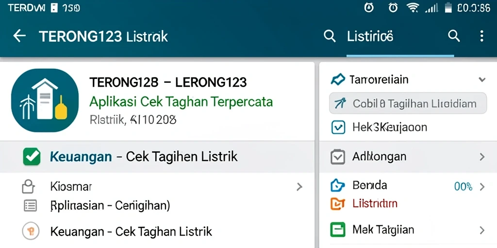 Screenshot antarmuka aplikasi Cek Tagihan Listrik TERONG123