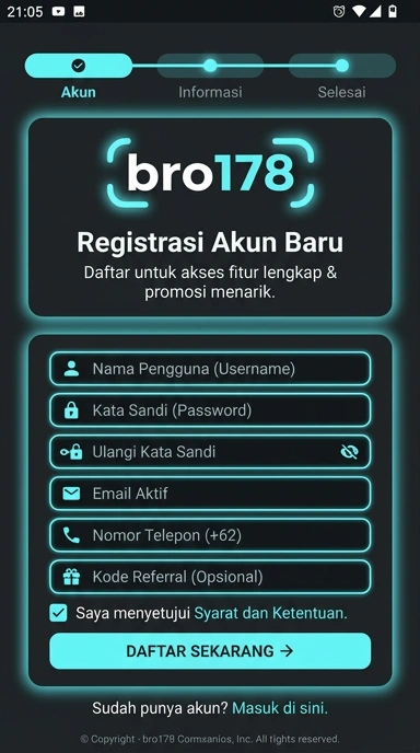 Panduan Registrasi Akun bro178 untuk Pengguna Android